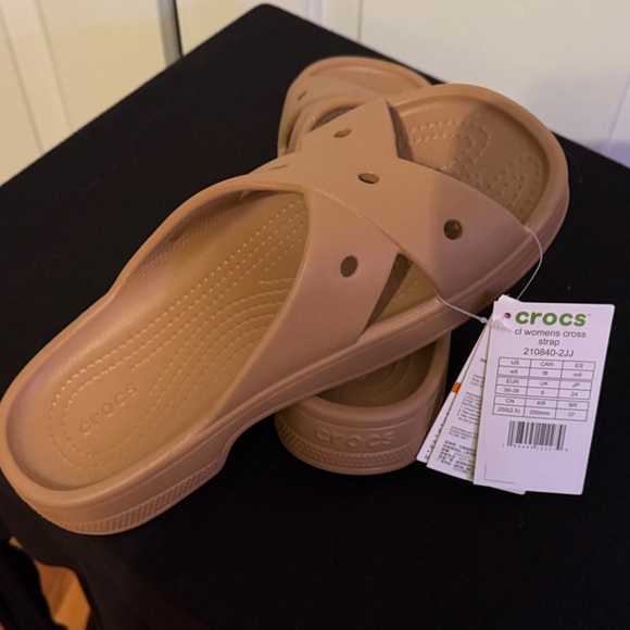 CROCS Shoes - CROCS Women's Tan Cross Sandals